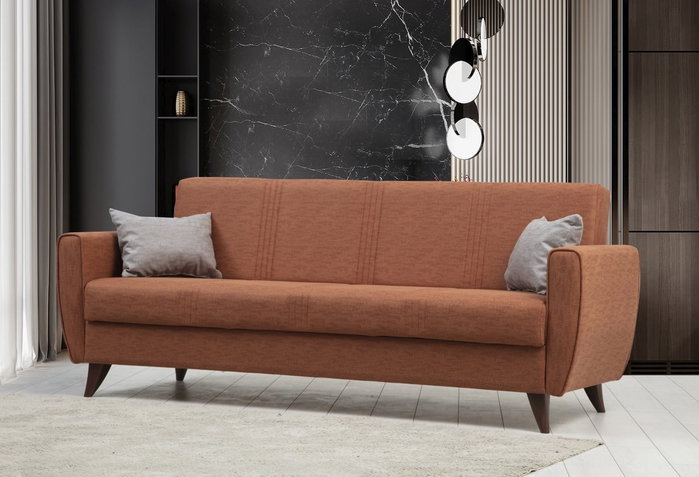 Atelier Del Sofa Zaden - Sofá-cama de 3 plazas Rojo teja
